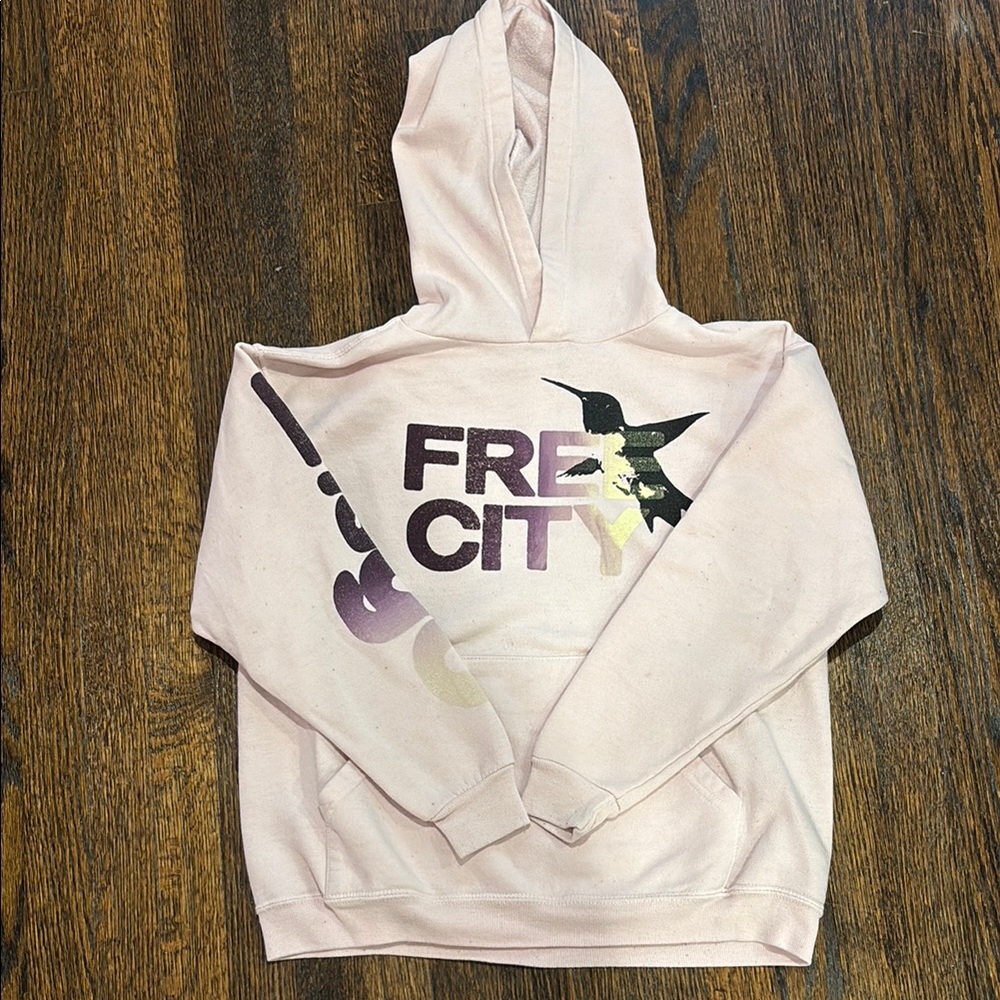 Freecity Pink Hoodie with Nature Graphic